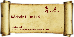 Nádházi Anikó névjegykártya