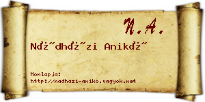 Nádházi Anikó névjegykártya